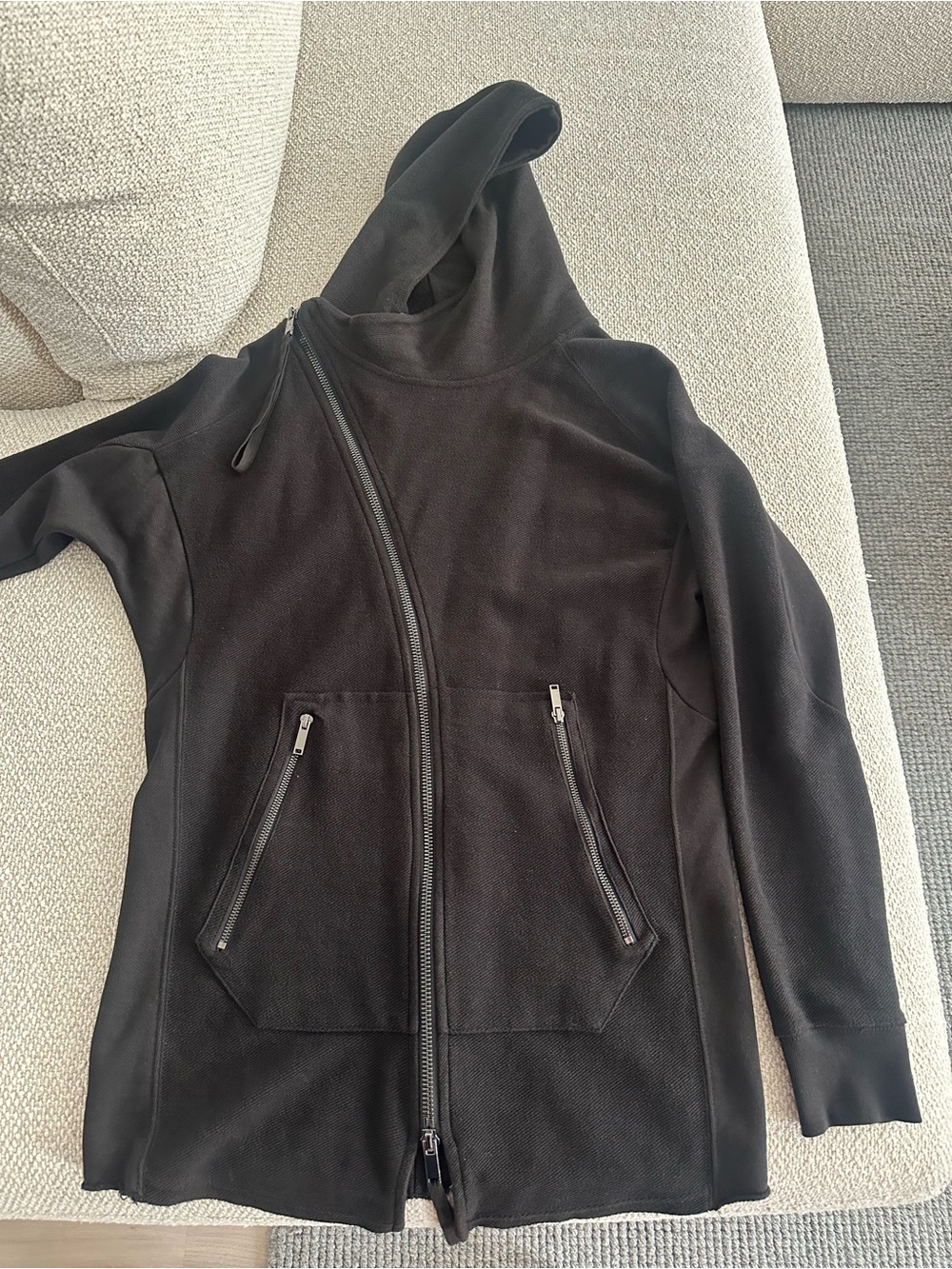 Zara Black Hooded Zip Cardigan